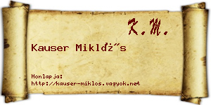 Kauser Miklós névjegykártya